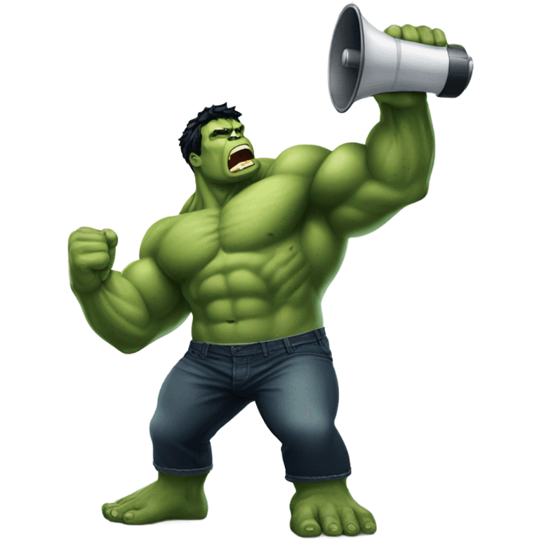 Hulk holding megaphone emoji