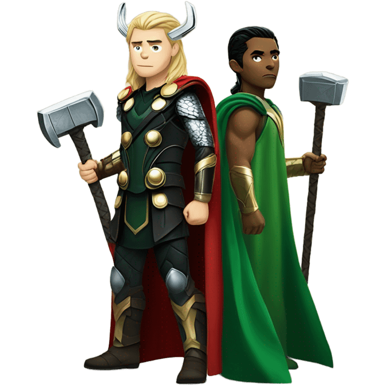 Loki standing next to Thor emoji