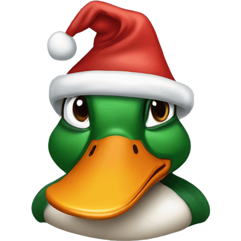 Mallard Duck with Santa hat emoji