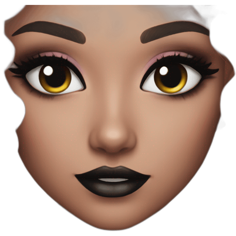 pretty girl makeup with black cat emoji