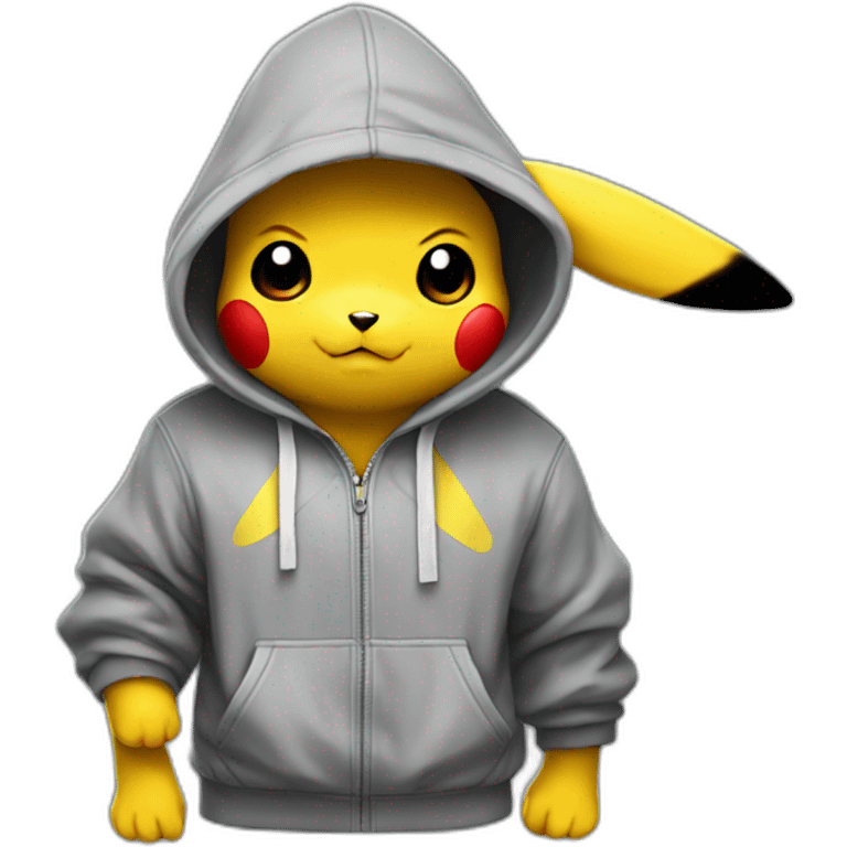 Pikachu wearing a hoodie  emoji