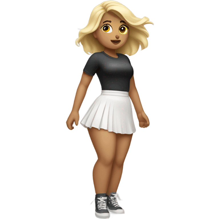 skirt windy thick girl thigh high white blonde emoji