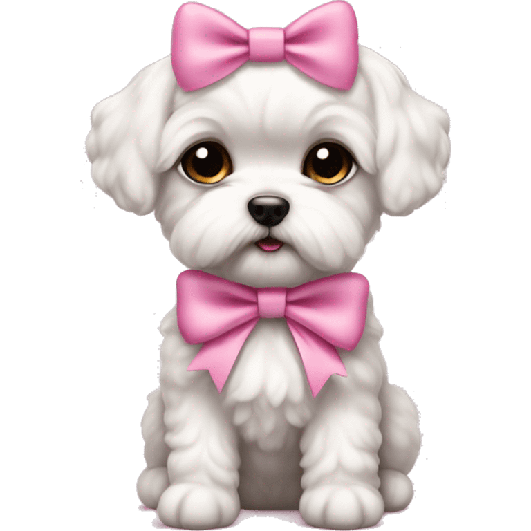 Schichon puppy pink bow emoji