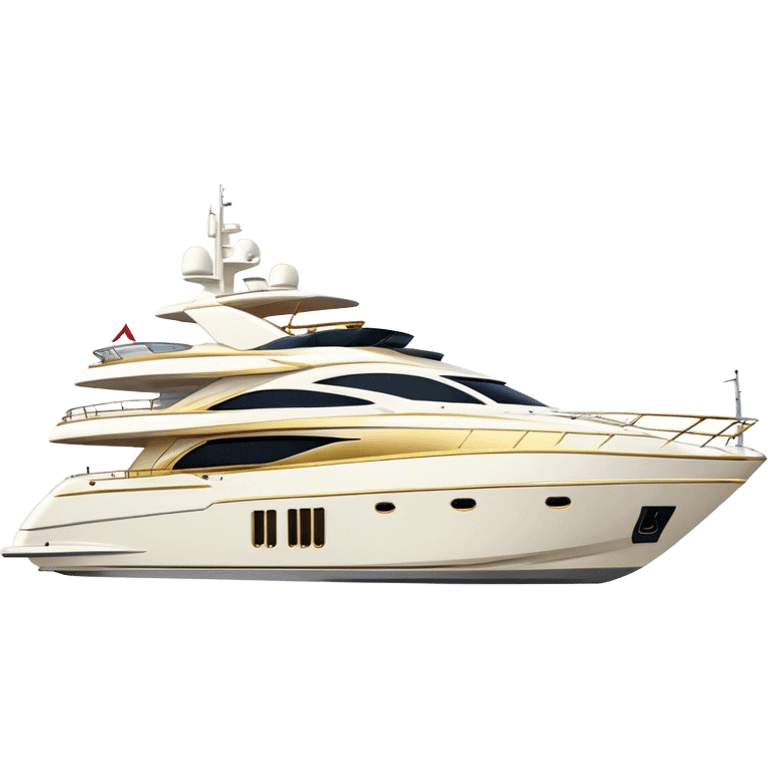 Luxury Yacht - Azimut 72 (Model Year: 2020) (Iconic colour: White with gold trim) emoji