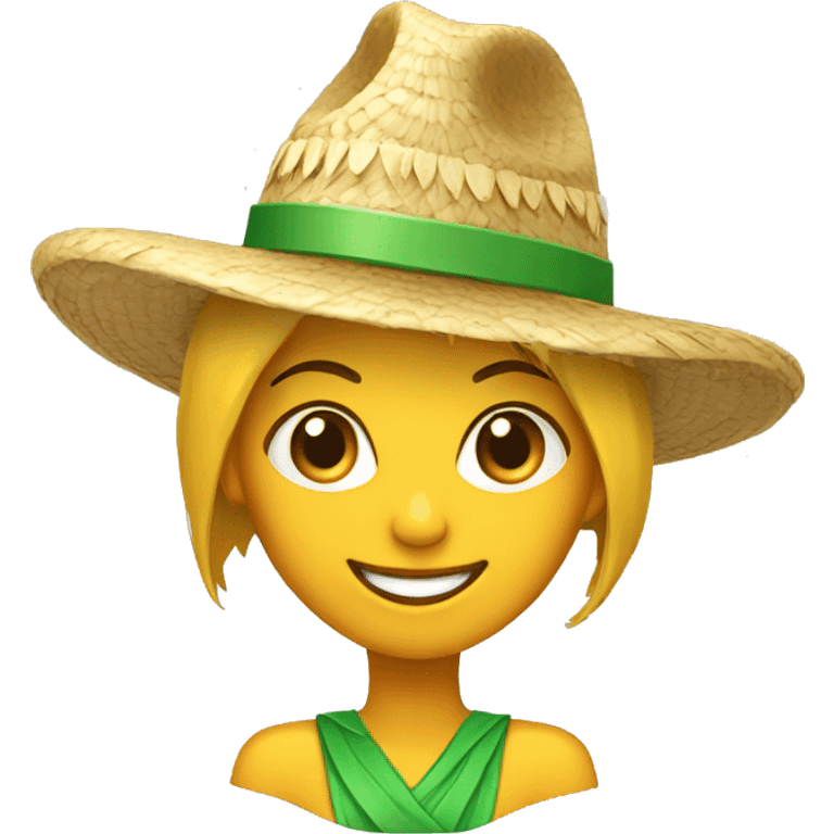 CHICA FELIZ con sombrero verde emoji