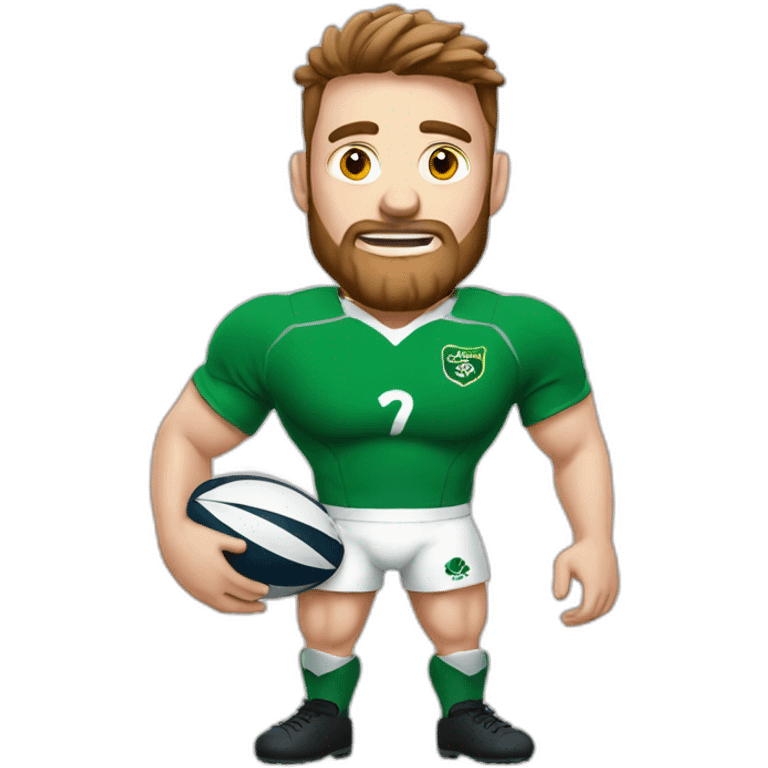 Irish rugby player with rugby ball emoji