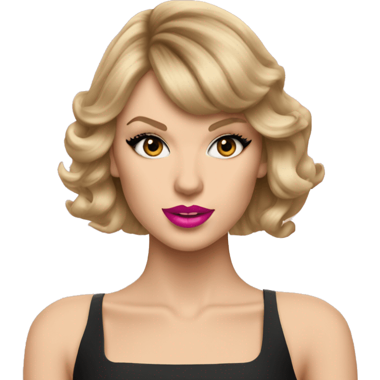 Taylor swift with pink lipstick  emoji