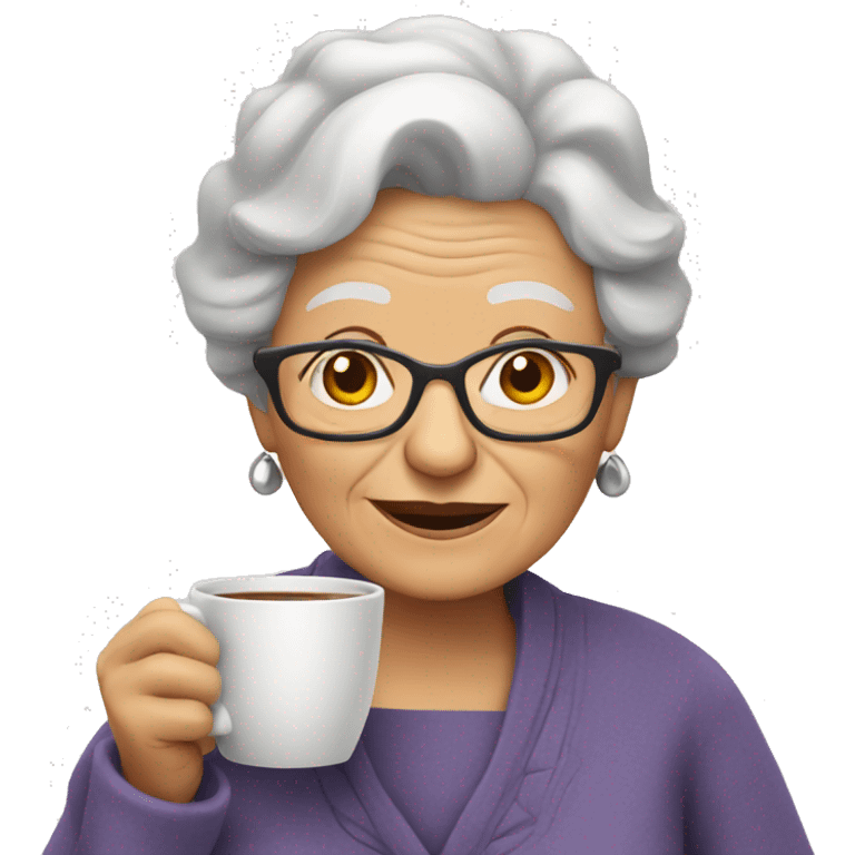 granny with a cup of tea emoji