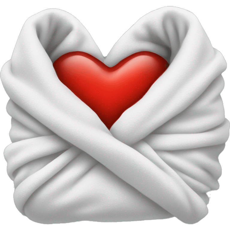 Red heart wrapped in a white blanket emoji