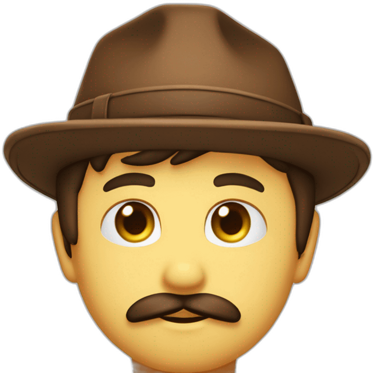 jeune homme brun moustachu casquette marron emoji