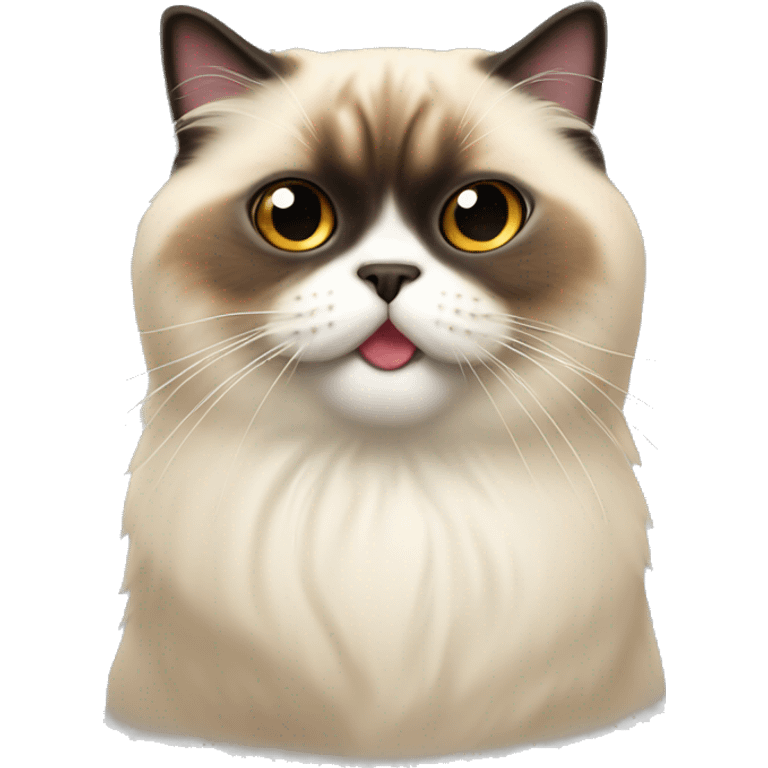 short hair himalayan cat sticking out tongue emoji