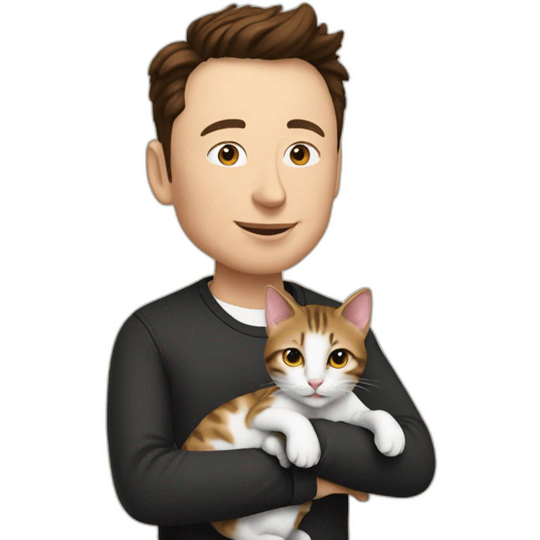 elon musk engaged with a cat in private emoji