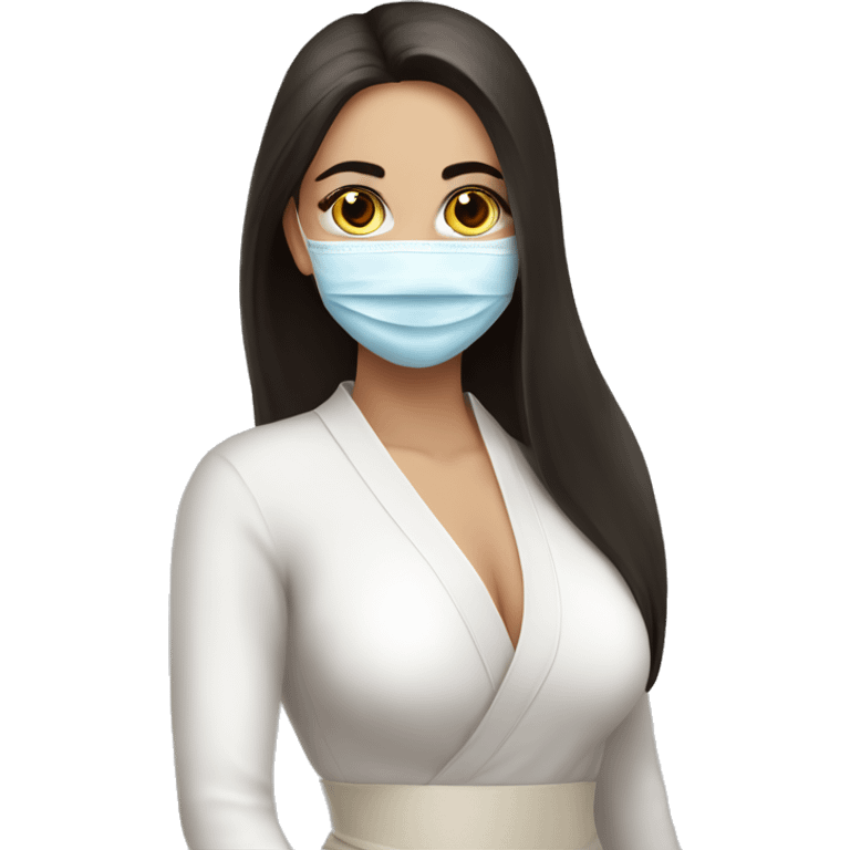 Beautiful Armenian girl with face mask spa beauty full body relaxing emoji