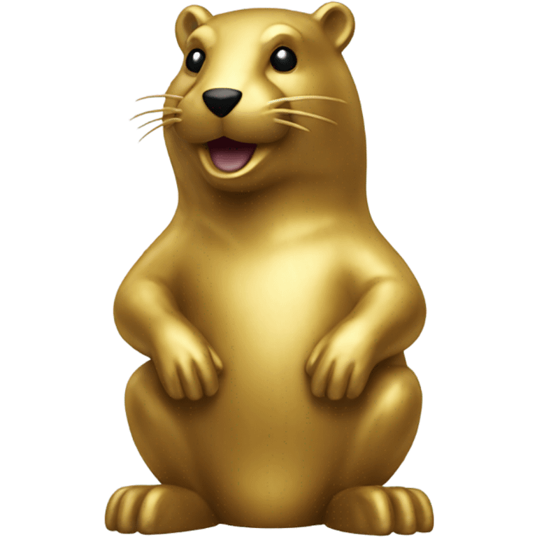 gold beaver statue emoji