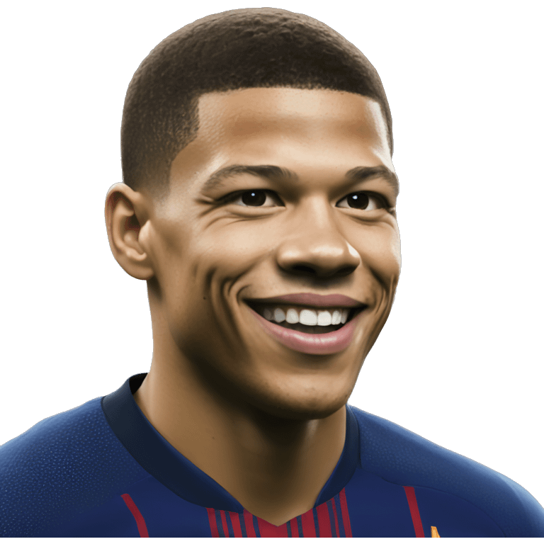 Mbappé qui célèbre face au barca emoji