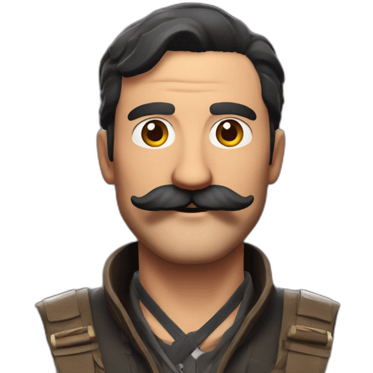 turkish man with mustache as a fortnite skin emoji