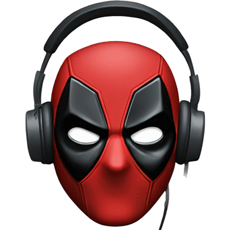 El icono de Deadpool with headphone emoji