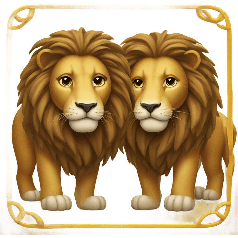 Lion with Gemini zodiac sign   emoji