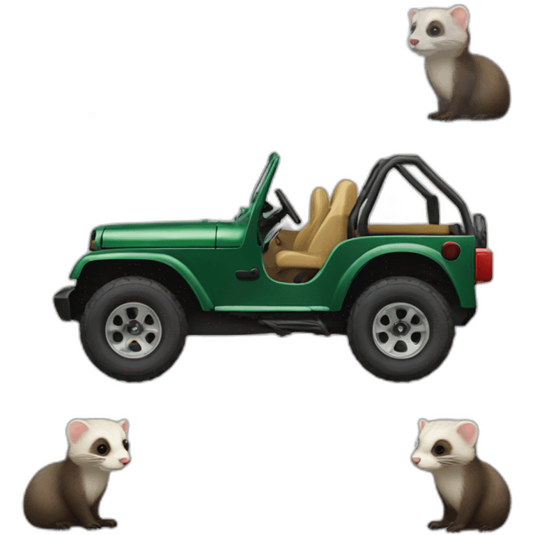 ferret-drives-jeep emoji