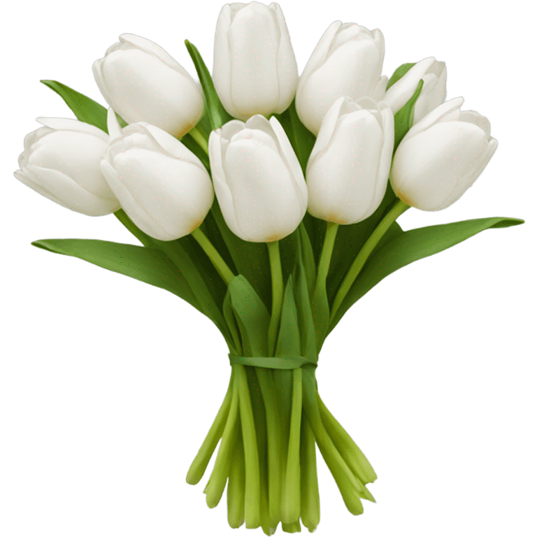 white tulip bouquet  emoji