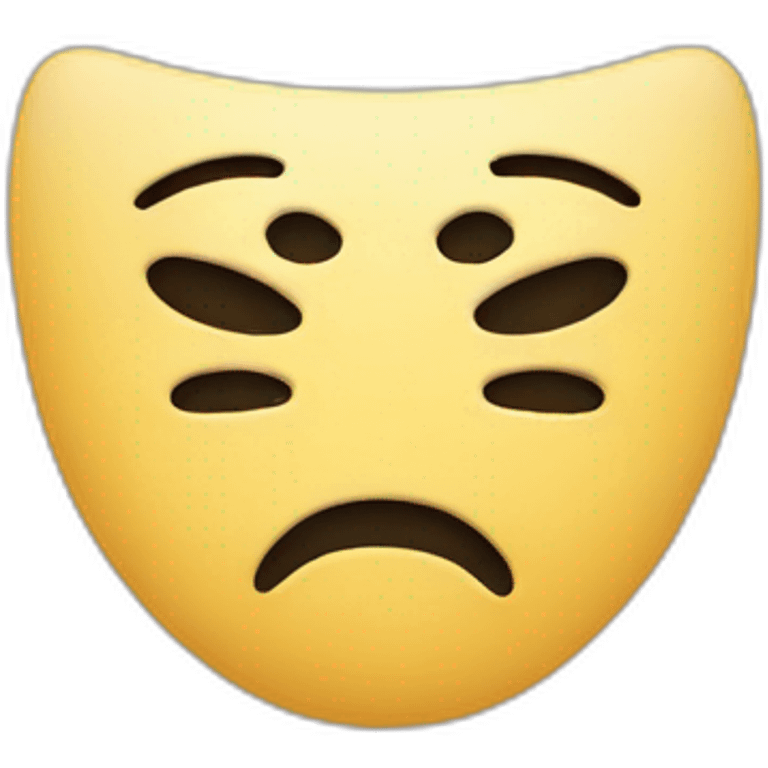 Sad emoji wearing a happy mask emoji