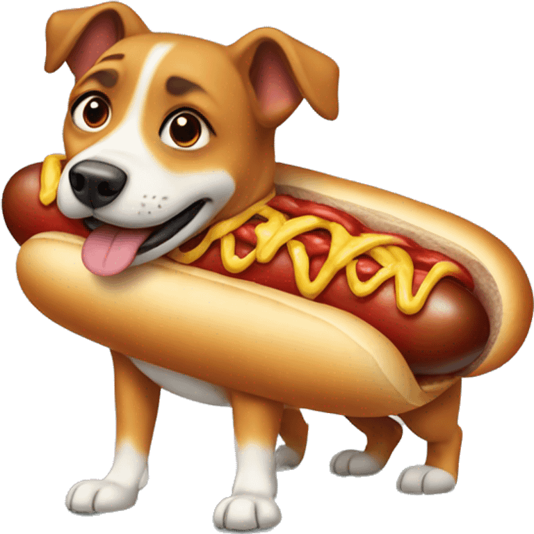 dog in a hotdog costume emoji