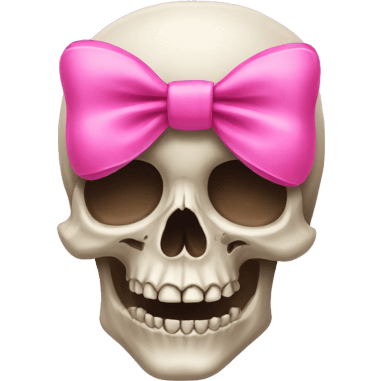 Skull with a pink bow emoji