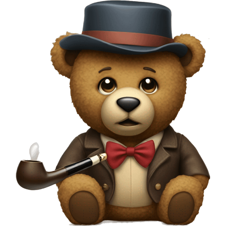 Teddy bear with a Tobacco pipe emoji