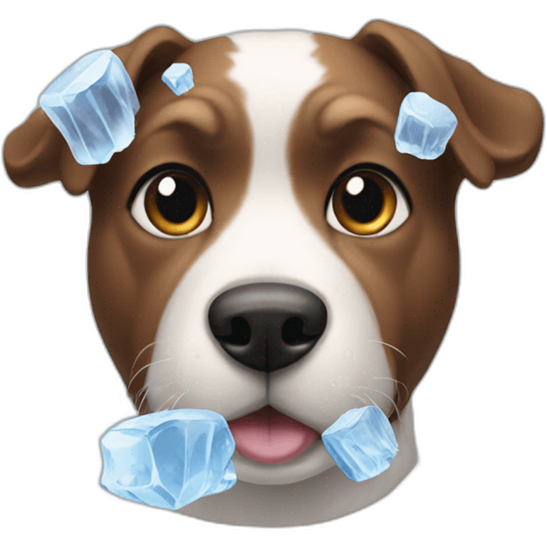 Dog with ice emoji