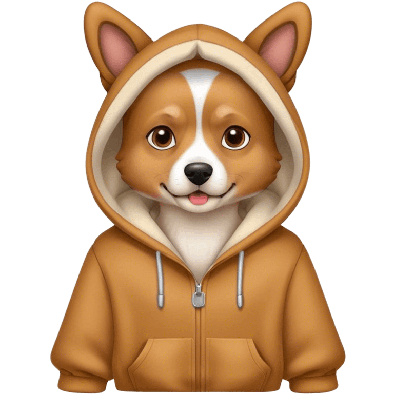 Dog wearing hoodie emoji