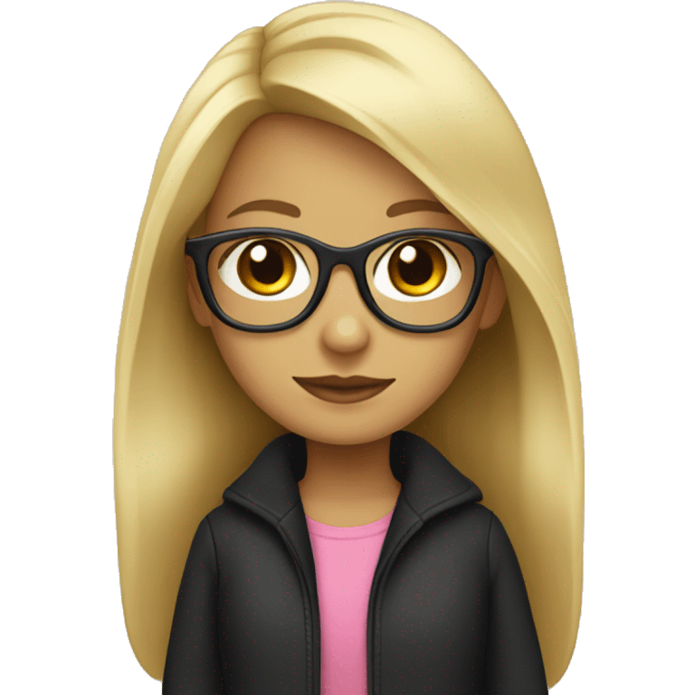 Blonde girl with black glasses  emoji