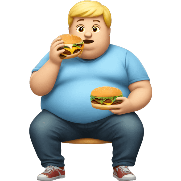 fat boy eating a burger  emoji