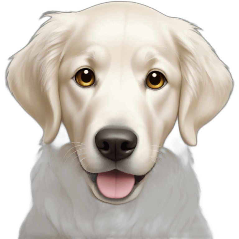 White golden retriever emoji