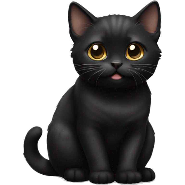 Black munchkin cat  emoji