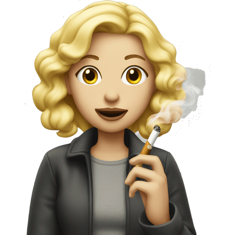 Blonde girl smoking  emoji