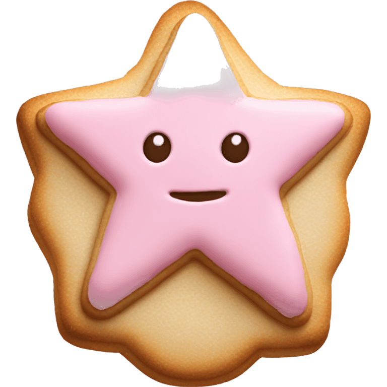 Star shaped cookie with light pink icing  emoji