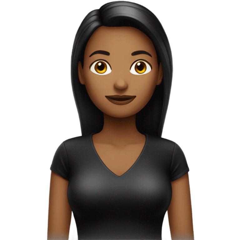 Women in black shiny top  emoji