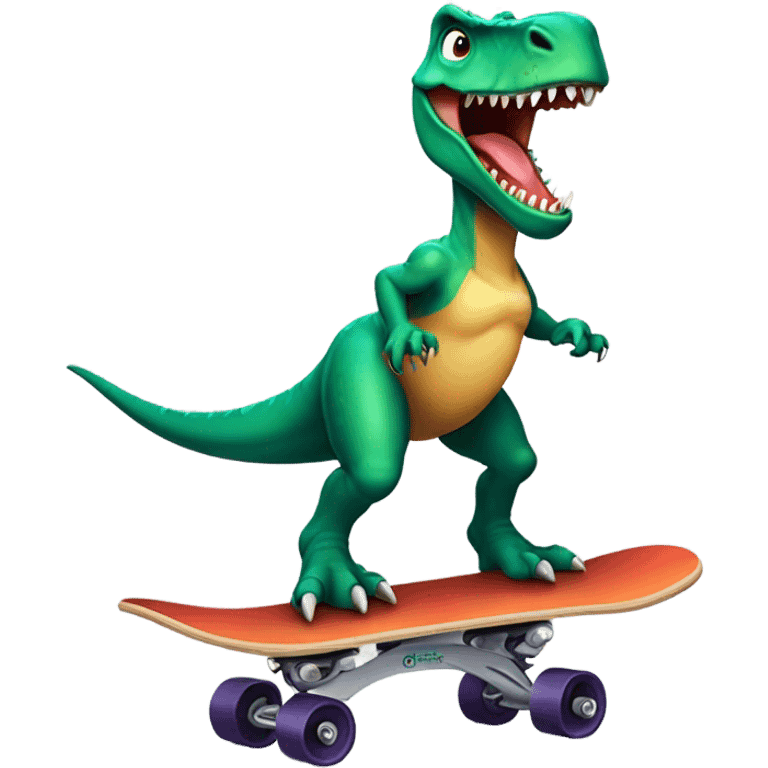 dinosaur riding skateboard  emoji