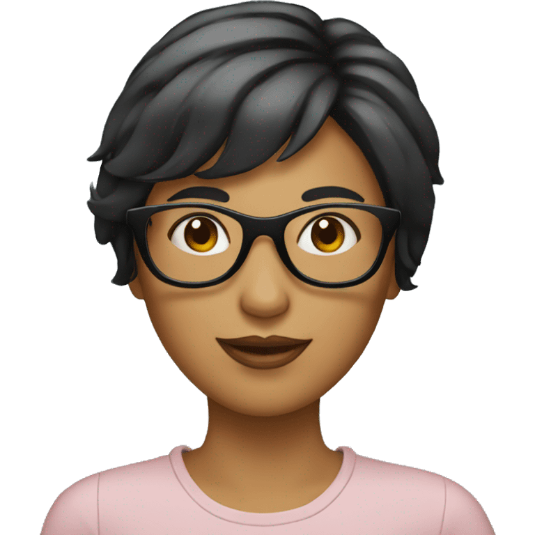 woman with sun glasses, short black hair  emoji