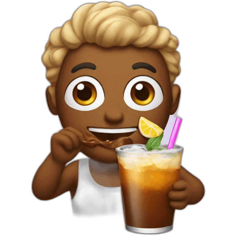 caca with drink emoji