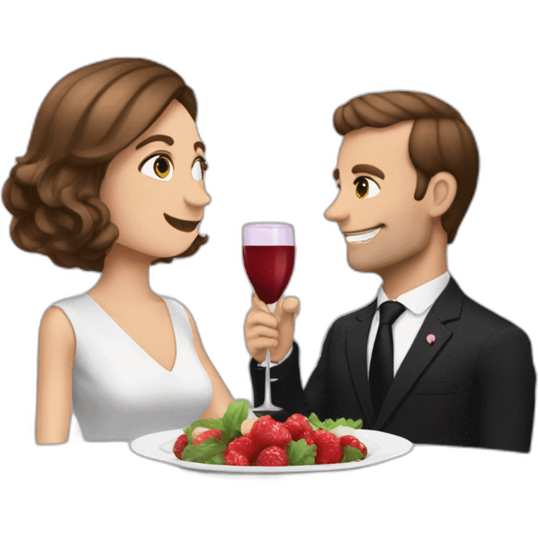 Macron dine avec sa femme emoji