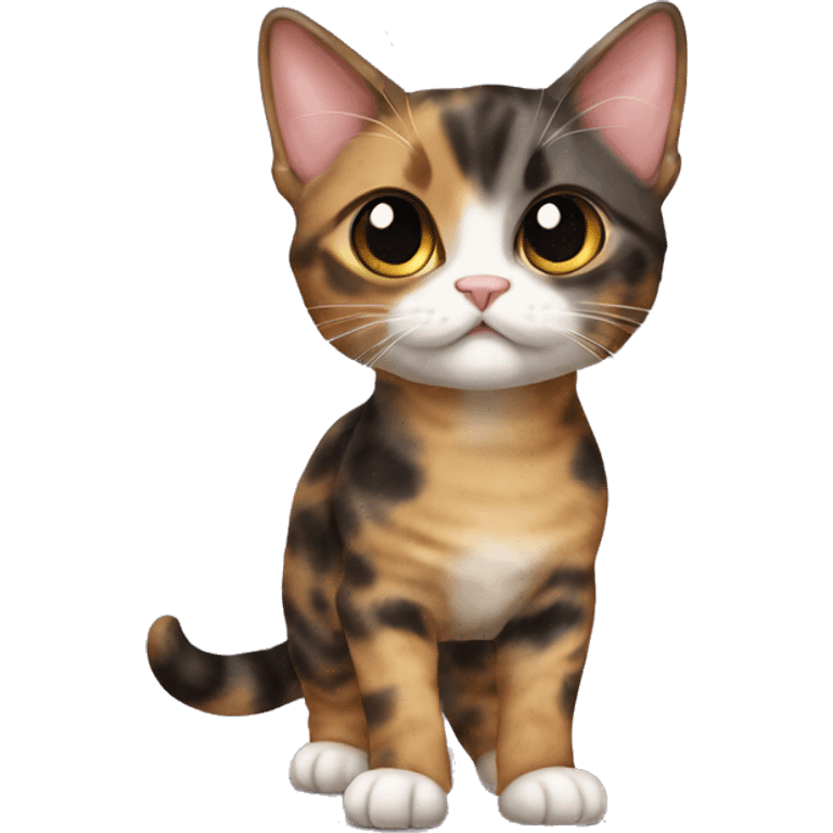 Tortie munchkin cat standing emoji