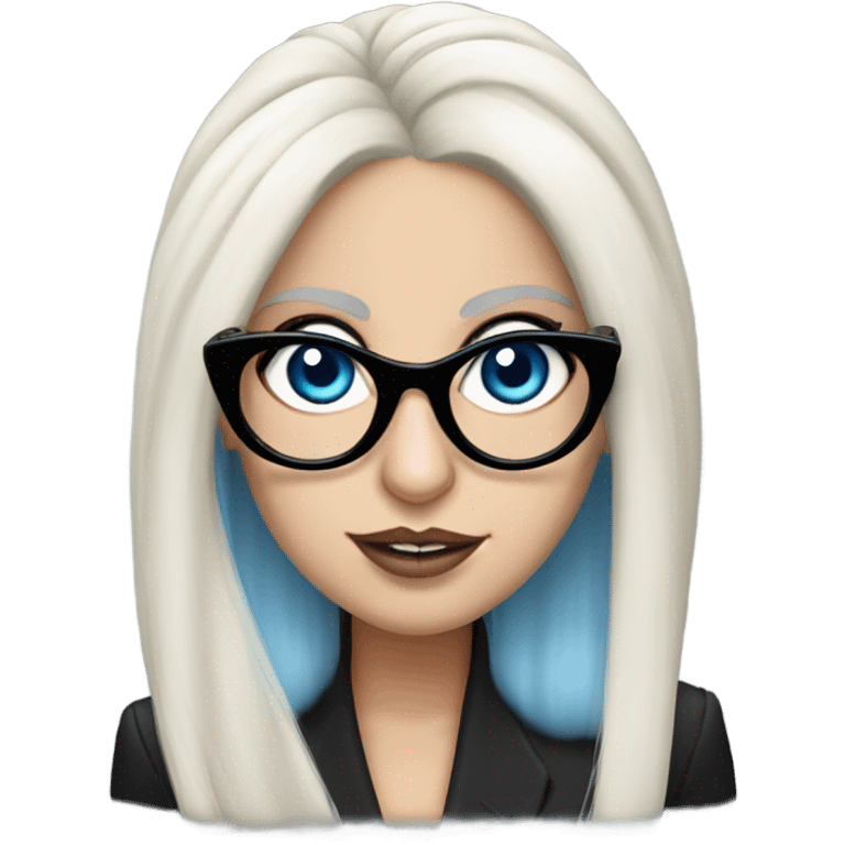 Lady Gaga with large glasses and blue eyes  emoji