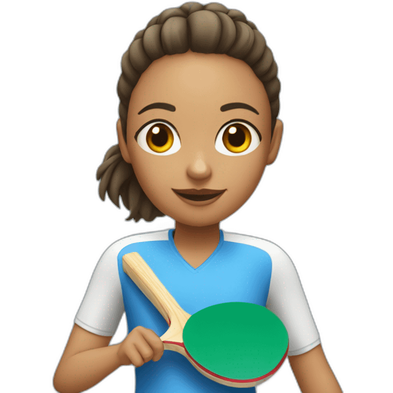 Une fille qui fait du ping pong emoji