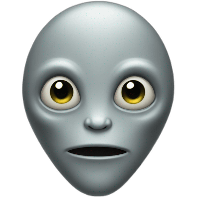 Grey alien head no details no nose no wrinkles emoji