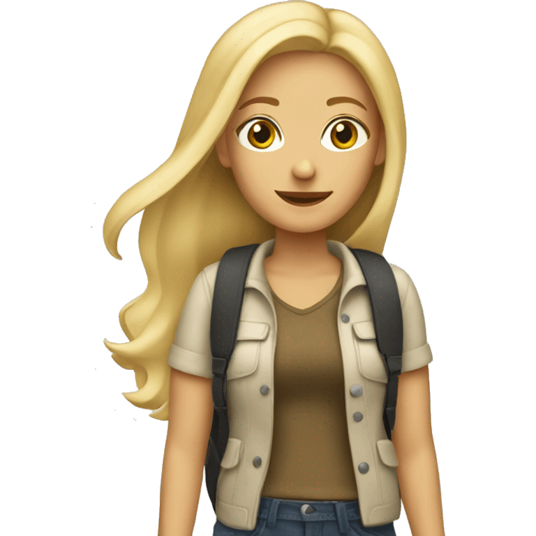 Blonde girl traveling  emoji