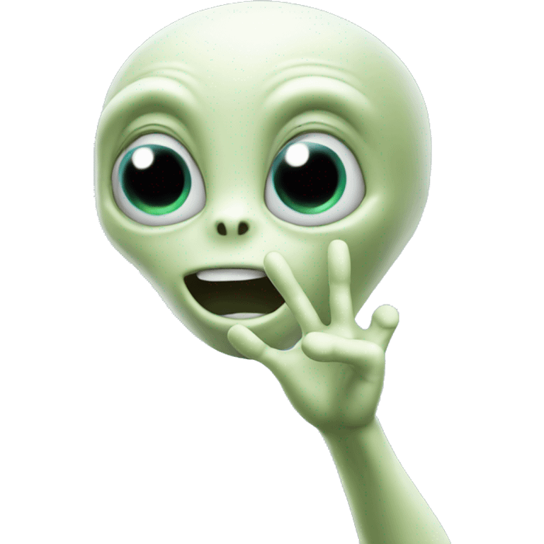 Alien waving emoji