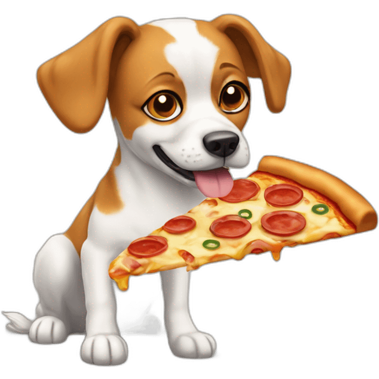 papilion dog and pizza emoji