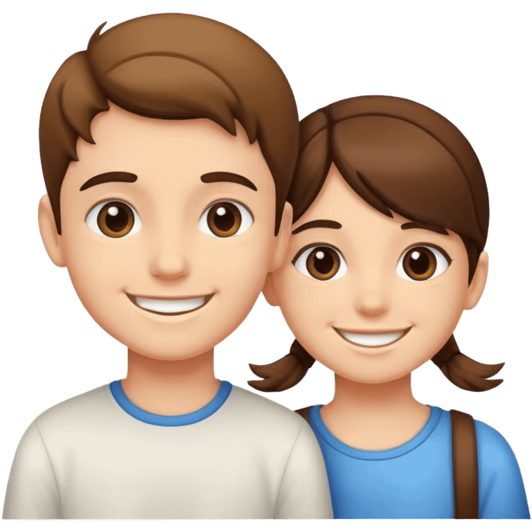 smiling girl and boy portrait emoji