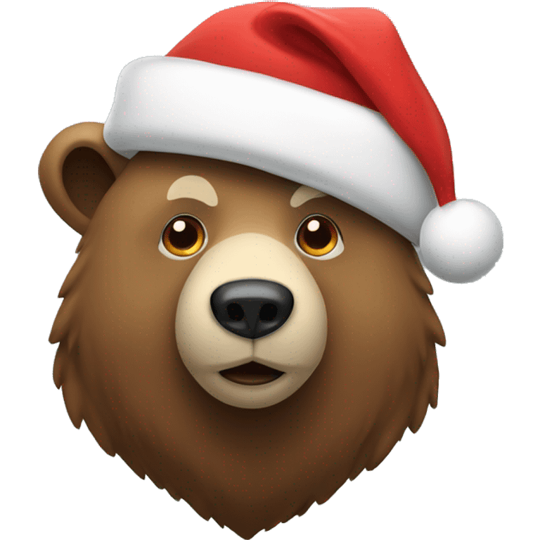 A Bear with santa hat emoji